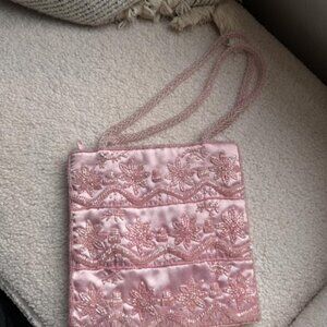 beaded pink bag